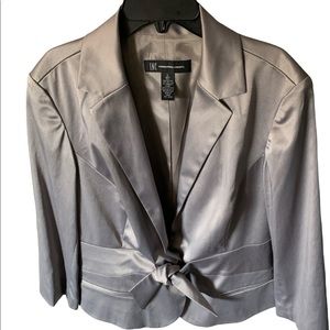 INC International Concepts Silver Jacket with tie Waist Large